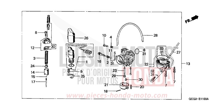 VERGASER von CB1300 Super Bold'or ABS LUNA GREEN (G166) von 1998